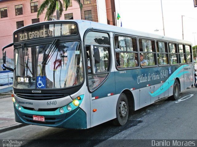 Viação Grande Vitória 6840 na cidade de Vitória, Espírito Santo, Brasil, por Danilo Moraes. Número da foto: #5111762.