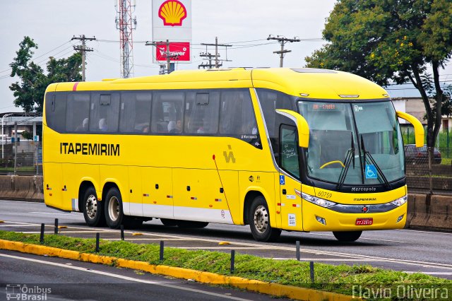 Viação Itapemirim 60759 na cidade de Resende, Rio de Janeiro, Brasil, por Flávio Oliveira. Número da foto: #5111721.