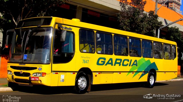 Viação Garcia 7647 na cidade de Londrina, Paraná, Brasil, por Andrey Gustavo. ID da foto: 5186330.