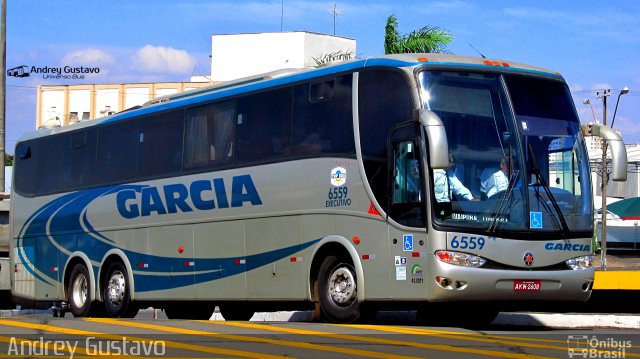 Viação Garcia 6559 na cidade de Londrina, Paraná, Brasil, por Andrey Gustavo. ID da foto: 5186346.