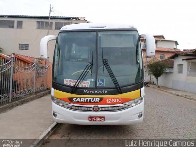 Saritur - Santa Rita Transporte Urbano e Rodoviário 12600 na cidade de Piedade dos Gerais, Minas Gerais, Brasil, por Luiz Henrique Campos. Número da foto: #5188411.