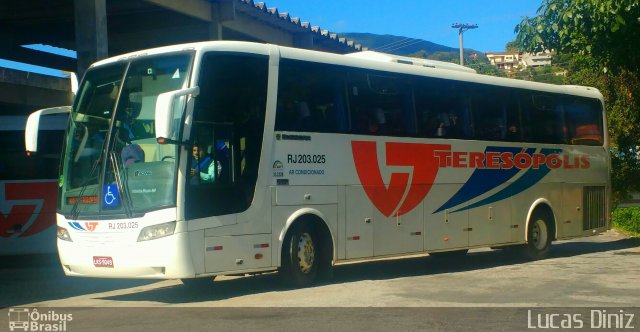 Viação Teresópolis RJ 203.025 na cidade de Teresópolis, Rio de Janeiro, Brasil, por Lucas Diniz. ID da foto: 5190376.