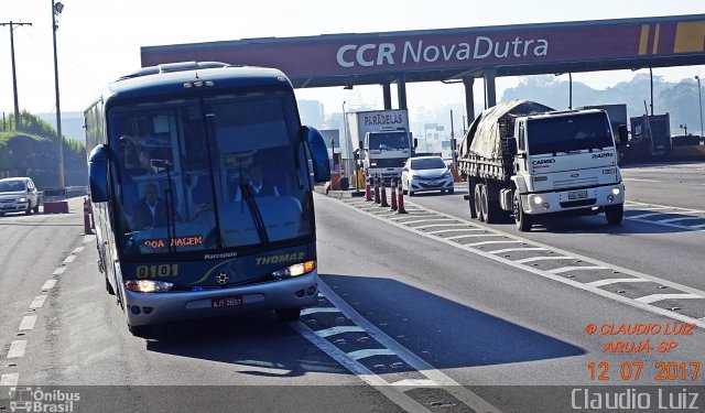 Transportes Thomaz 0101 na cidade de Arujá, São Paulo, Brasil, por Claudio Luiz. ID da foto: 5194556.