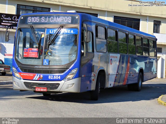 Litorânea Transportes Coletivos 82.604 na cidade de São José dos Campos, São Paulo, Brasil, por Guilherme Estevan. ID da foto: 5196691.