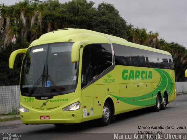 Viação Garcia 7309 na cidade de Curitiba, Paraná, Brasil, por Marco Aurélio de Oliveira. ID da foto: 5196687.