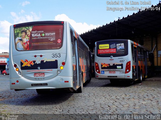 Nossa Senhora de Fátima Auto Ônibus 353 na cidade de Bragança Paulista, São Paulo, Brasil, por Gabriel Giacomin de Lima. Número da foto: #5197509.