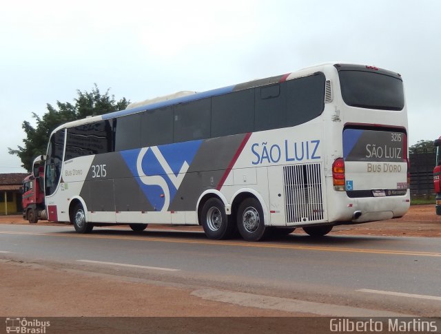 Viação São Luiz 3215 na cidade de Juscimeira, Mato Grosso, Brasil, por Gilberto Martins. ID da foto: 5204627.