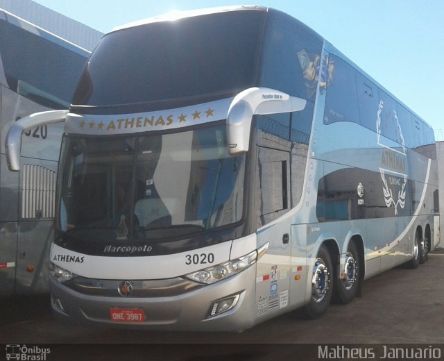 Athenas Turismo 3020 na cidade de Anápolis, Goiás, Brasil, por Matheus Januario. ID da foto: 5204460.