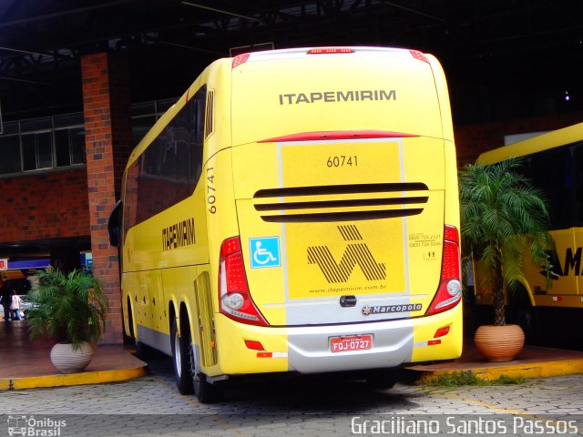 Viação Itapemirim 60741 na cidade de Coronel Fabriciano, Minas Gerais, Brasil, por Graciliano Santos Passos. ID da foto: 5207406.