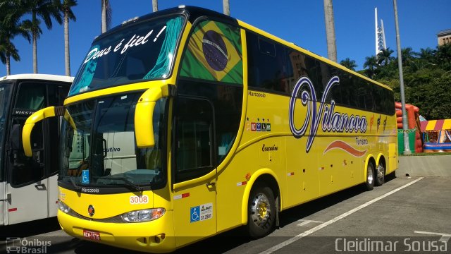 Vilanova Turismo 3008 na cidade de Aparecida, São Paulo, Brasil, por Cleidimar Jose. Número da foto: #5207762.