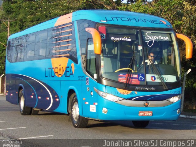 Litorânea Transportes Coletivos 5353 na cidade de São José dos Campos, São Paulo, Brasil, por Jonathan Silva. ID da foto: 5165854.