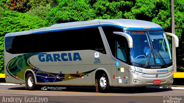 Viação Garcia 7216 na cidade de Londrina, Paraná, Brasil, por Andrey Gustavo. ID da foto: 5168046.