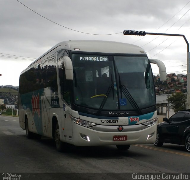 Auto Viação 1001 RJ 108.057 na cidade de Nova Friburgo, Rio de Janeiro, Brasil, por Giuseppe Carvalho. ID da foto: 5210357.