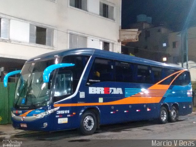Breda Transportes e Serviços 3511 na cidade de Poços de Caldas, Minas Gerais, Brasil, por Marcio V Boas. Número da foto: #5212638.