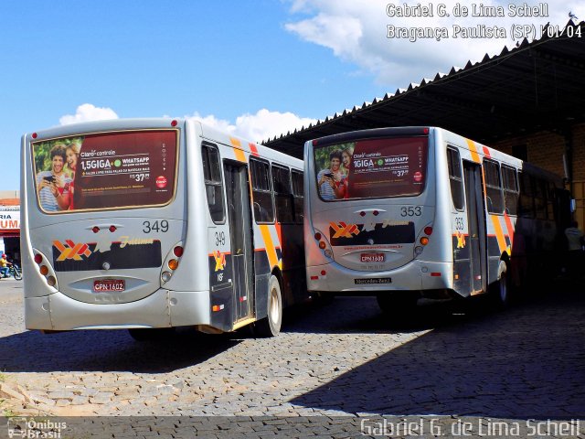 Nossa Senhora de Fátima Auto Ônibus 349 na cidade de Bragança Paulista, São Paulo, Brasil, por Gabriel Giacomin de Lima. ID da foto: 5213190.