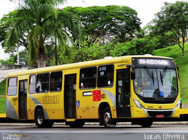 TCGL - Transportes Coletivos Grande Londrina 3341 na cidade de Londrina, Paraná, Brasil, por Lucas Oliveira . ID da foto: 5217796.