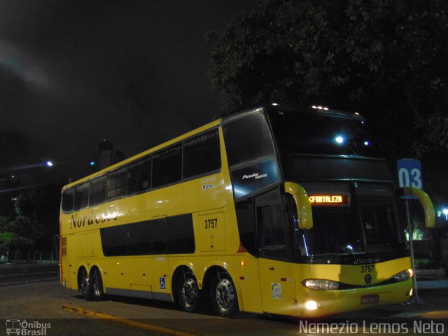 Viação Nordeste 3757 na cidade de Fortaleza, Ceará, Brasil, por Nemezio Lemos Neto. ID da foto: 5217305.