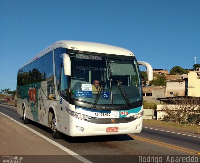 Auto Viação 1001 RJ 108.430 na cidade de Conselheiro Lafaiete, Minas Gerais, Brasil, por Rodrigo  Aparecido. ID da foto: 5218210.