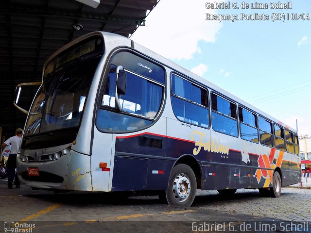 Nossa Senhora de Fátima Auto Ônibus 347 na cidade de Bragança Paulista, São Paulo, Brasil, por Gabriel Giacomin de Lima. ID da foto: 5221607.