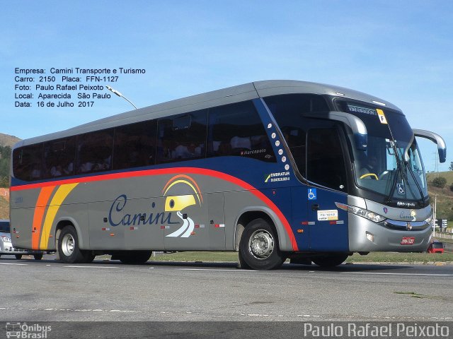 Camini Transporte Turismo 2150 na cidade de Aparecida, São Paulo, Brasil, por Paulo Rafael Peixoto. ID da foto: 5226326.