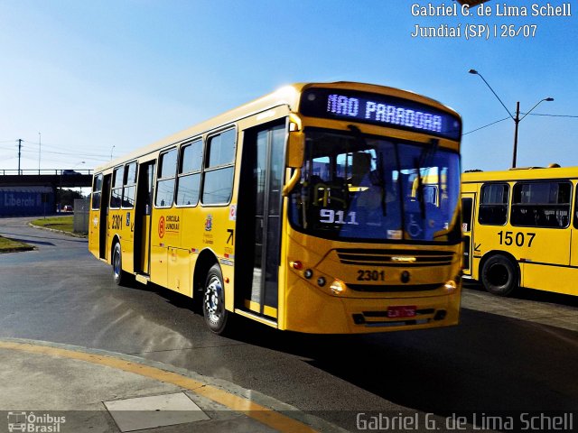 Viação Jundiaiense 2301 na cidade de Jundiaí, São Paulo, Brasil, por Gabriel Giacomin de Lima. Número da foto: #5226187.