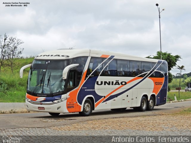 Expresso União 10263 na cidade de João Monlevade, Minas Gerais, Brasil, por Antonio Carlos Fernandes. ID da foto: 5224270.