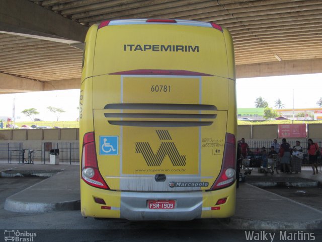 Viação Itapemirim 60781 na cidade de Aracaju, Sergipe, Brasil, por Walky Martins Nascimento. ID da foto: 5225839.