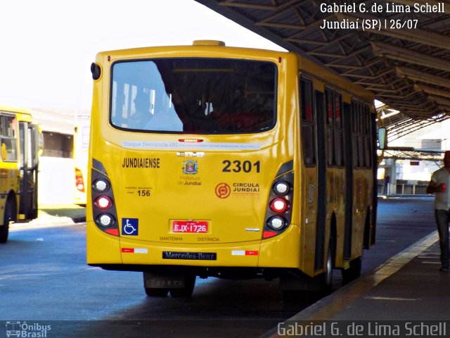 Viação Jundiaiense 2301 na cidade de Jundiaí, São Paulo, Brasil, por Gabriel Giacomin de Lima. Número da foto: #5226190.