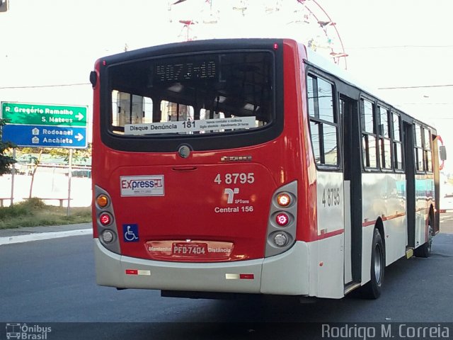 Express Transportes Urbanos Ltda 4 8795 na cidade de São Paulo, São Paulo, Brasil, por Jonathan  Aguiar Correa. Número da foto: #5229958.