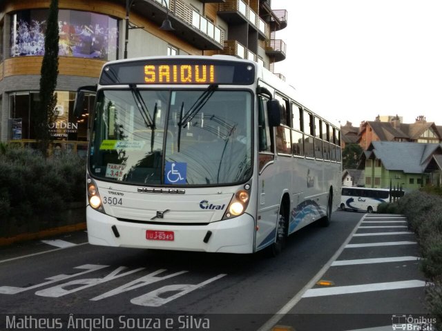 Citral Transporte e Turismo 3504 na cidade de Gramado, Rio Grande do Sul, Brasil, por Matheus Ângelo Souza e Silva. Número da foto: #5231195.