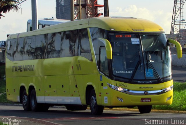 Viação Itapemirim 60063 na cidade de Vitória, Espírito Santo, Brasil, por Saimom  Lima. ID da foto: 5233863.