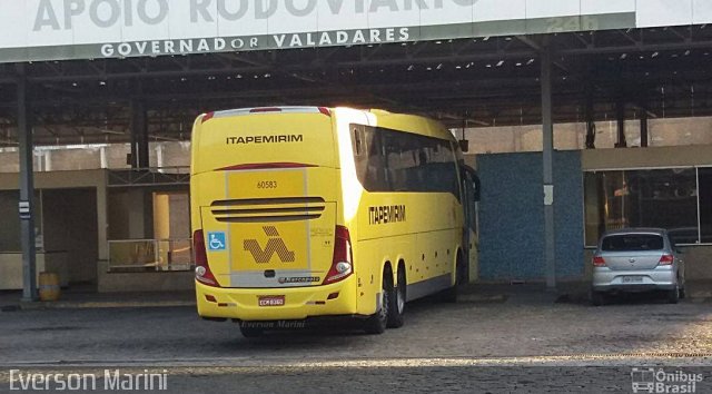 Viação Itapemirim 60583 na cidade de Governador Valadares, Minas Gerais, Brasil, por Everson Marini. ID da foto: 5233741.