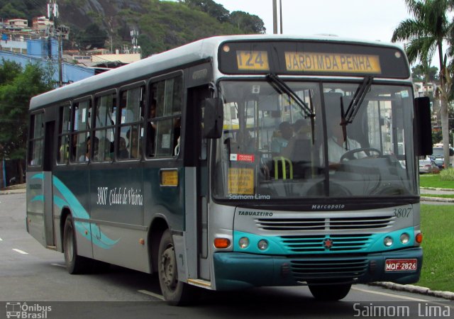 Viação Tabuazeiro 3807 na cidade de Vitória, Espírito Santo, Brasil, por Saimom  Lima. ID da foto: 5233936.