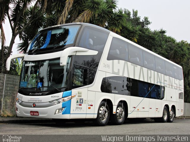 Auto Viação Catarinense 3698 na cidade de Curitiba, Paraná, Brasil, por Wagner Domingos Ivanesken. Número da foto: #5236018.