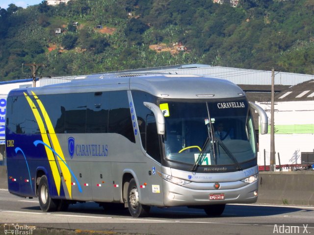 Caravellas Transportes e Turismo 1202 na cidade de Santos, São Paulo, Brasil, por Adam Xavier Rodrigues Lima. Número da foto: #5171726.