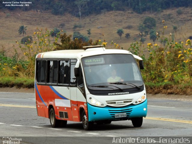 Ônibus Particulares 3753 na cidade de João Monlevade, Minas Gerais, Brasil, por Antonio Carlos Fernandes. ID da foto: 5174592.