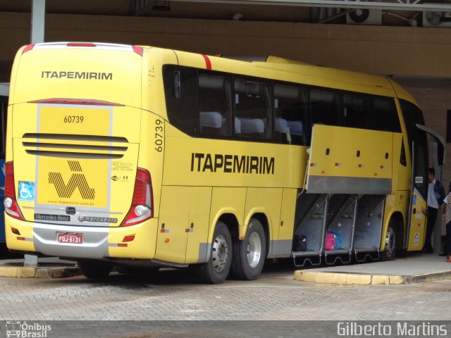 Viação Itapemirim 60739 na cidade de Guarapari, Espírito Santo, Brasil, por Gilberto Martins. ID da foto: 5179653.