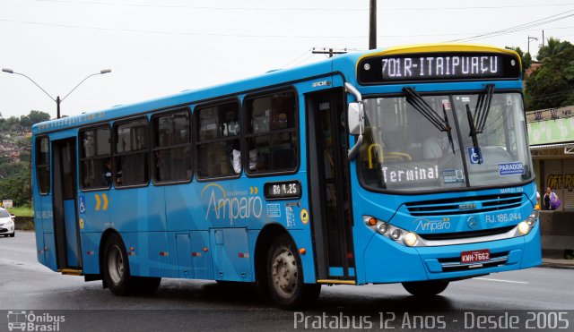 Viação Nossa Senhora do Amparo RJ 186.244 na cidade de São Gonçalo, Rio de Janeiro, Brasil, por Cristiano Soares da Silva. ID da foto: 5182352.