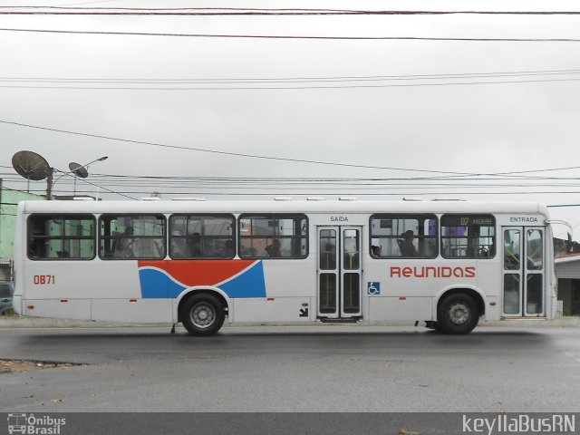 Reunidas Transportes Urbanos 0871 na cidade de Natal, Rio Grande do Norte, Brasil, por Keylla Pinto. ID da foto: 5180841.