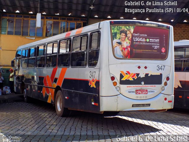 Nossa Senhora de Fátima Auto Ônibus 347 na cidade de Bragança Paulista, São Paulo, Brasil, por Gabriel Giacomin de Lima. ID da foto: 5183878.