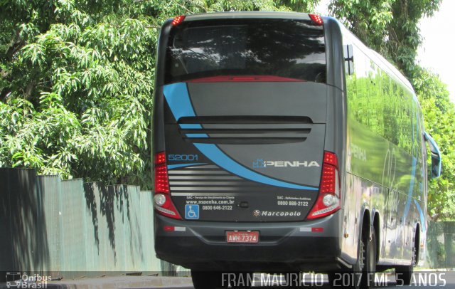 Empresa de Ônibus Nossa Senhora da Penha 52001 na cidade de São Paulo, São Paulo, Brasil, por Francisco Mauricio Freire. Número da foto: #5183638.
