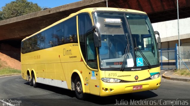 Viação Itapemirim 8705 na cidade de Campinas, São Paulo, Brasil, por Julio Medeiros. Número da foto: #5242808.