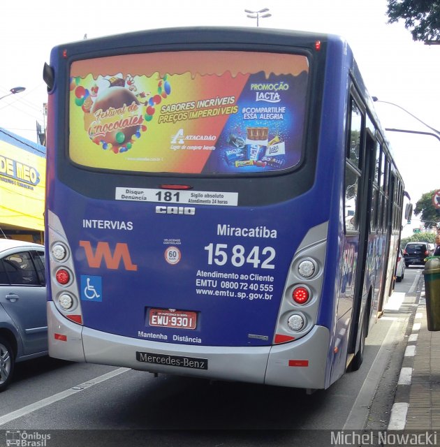 Viação Miracatiba 15.842 na cidade de Taboão da Serra, São Paulo, Brasil, por Michel Nowacki. Número da foto: #5267058.