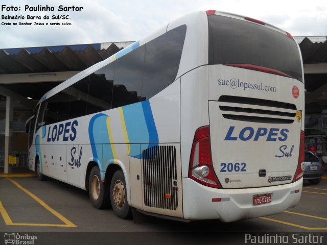 LopeSul Transportes - Lopes e Oliveira Transportes e Turismo - Lopes Sul 2062 na cidade de São Miguel do Oeste, Santa Catarina, Brasil, por Paulinho Sartor. ID da foto: 5266605.