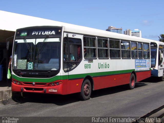 Empresa de Transportes União 6810 na cidade de Salvador, Bahia, Brasil, por Rafael Fernandes de Avellar. Número da foto: #5270466.