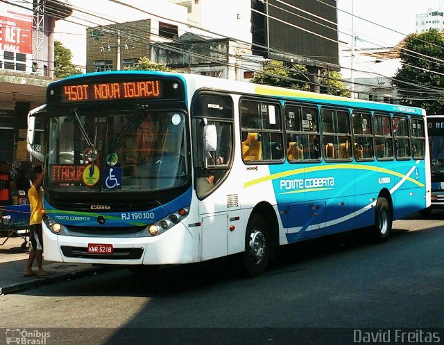 Viação Ponte Coberta RJ 190.100 na cidade de Nova Iguaçu, Rio de Janeiro, Brasil, por David Freitas. Número da foto: #5273173.