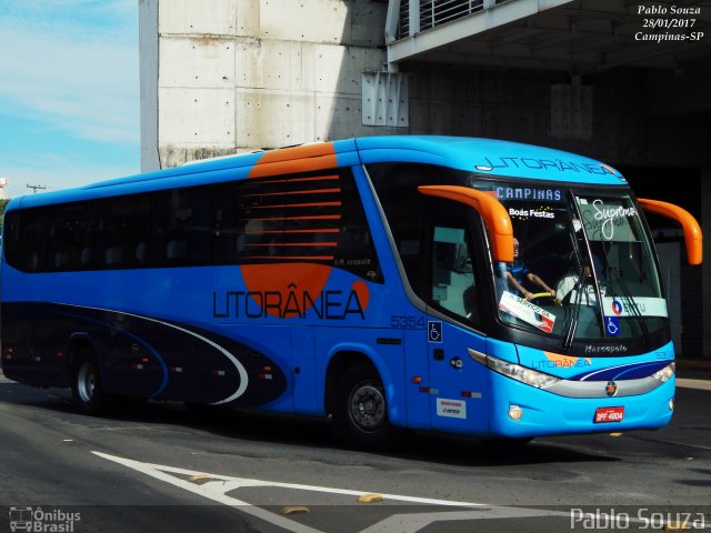 Litorânea Transportes Coletivos 5354 na cidade de Campinas, São Paulo, Brasil, por Pablo Souza. ID da foto: 5274483.