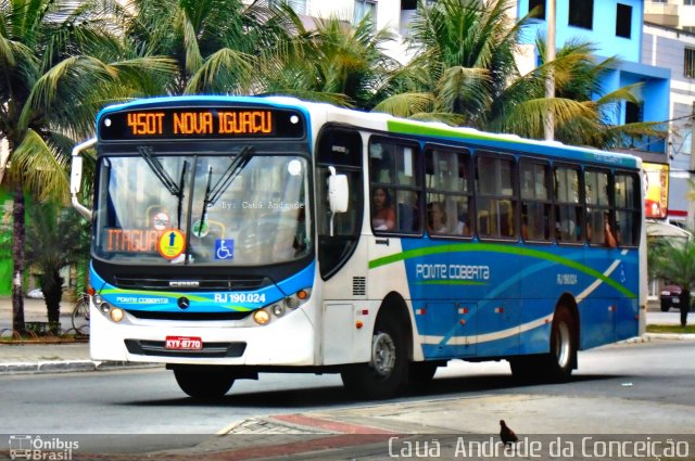 Viação Ponte Coberta RJ 190.024 na cidade de Itaguaí, Rio de Janeiro, Brasil, por Cauã  Andrade da Conceição. Número da foto: #5274668.