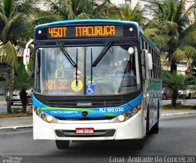 Viação Ponte Coberta RJ 190.030 na cidade de Itaguaí, Rio de Janeiro, Brasil, por Cauã  Andrade da Conceição. Número da foto: #5274493.