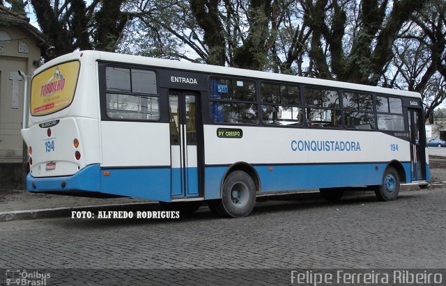 Viação Nossa Senhora Conquistadora 194 na cidade de Pelotas, Rio Grande do Sul, Brasil, por Felipe Ferreira Ribeiro. Número da foto: #5274287.